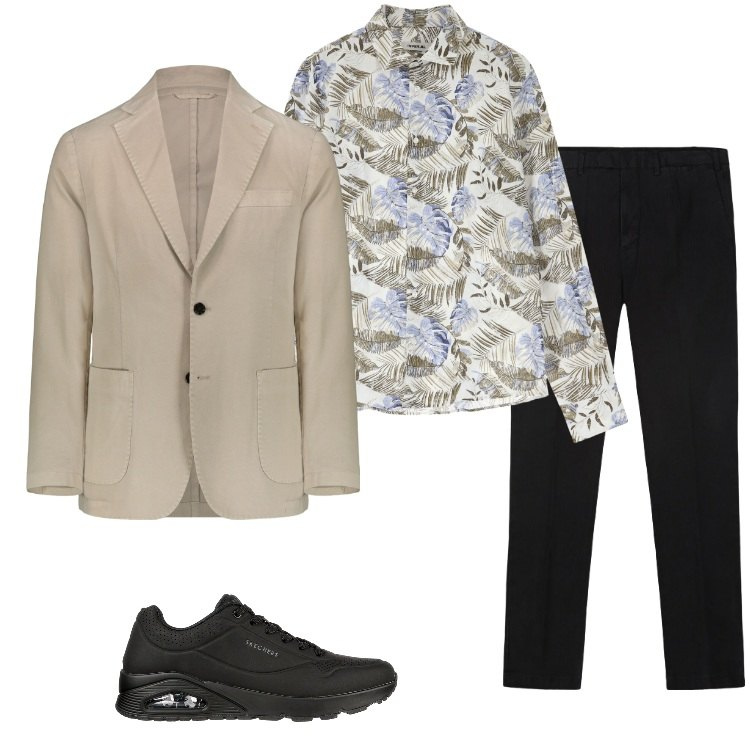 Outfit uomo - Total look #2222694. Stile Casual per Serata speciale. Abbinamento con camicie, giacche, pantaloni, sneakers.