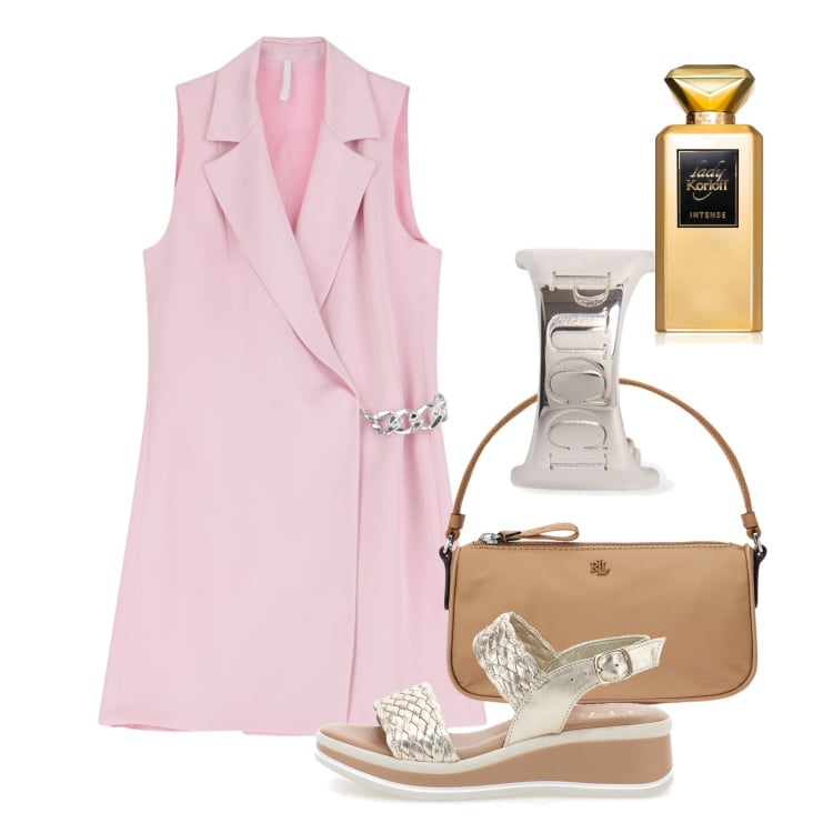 Outfit donna - Agosto. Stile Bon Ton per Tutti i giorni. Abbinamento con profumi, vestiti corti, pochette, sandali, orecchini.