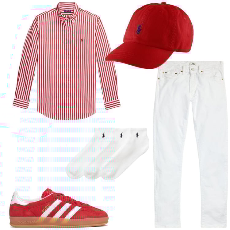 Outfit uomo - Total look #2222798. Stile Casual per Tutti i giorni. Abbinamento con cappelli, jeans, calzini, camicie, sneakers.