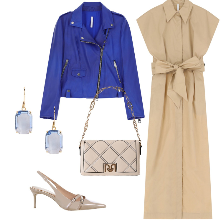 Outfit donna - Total look #2222866. Stile Chic per Serata fuori. Abbinamento con borse a tracolla, décolleté, vestiti lunghi, giacche, orecchini.