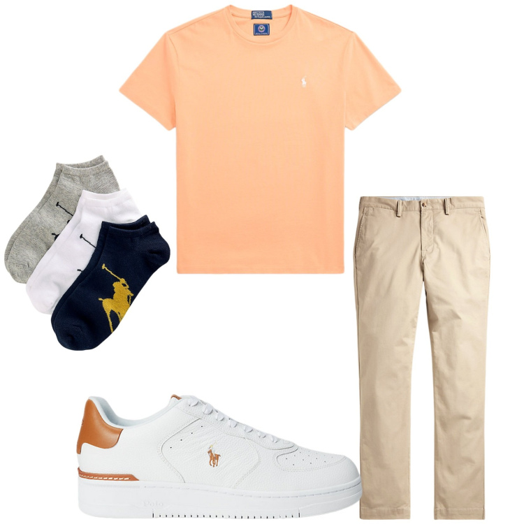 Outfit uomo - Total look #2222872. Stile Casual per Tutti i giorni. Abbinamento con calzini, sneakers, pantaloni, t-shirt.