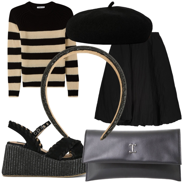 Outfit donna - Ristorante di montagna. Stile Trendy per Serata fuori. Abbinamento con maglieria, cerchietti, pochette, zeppe, gonne longuette, cappelli e berretti.