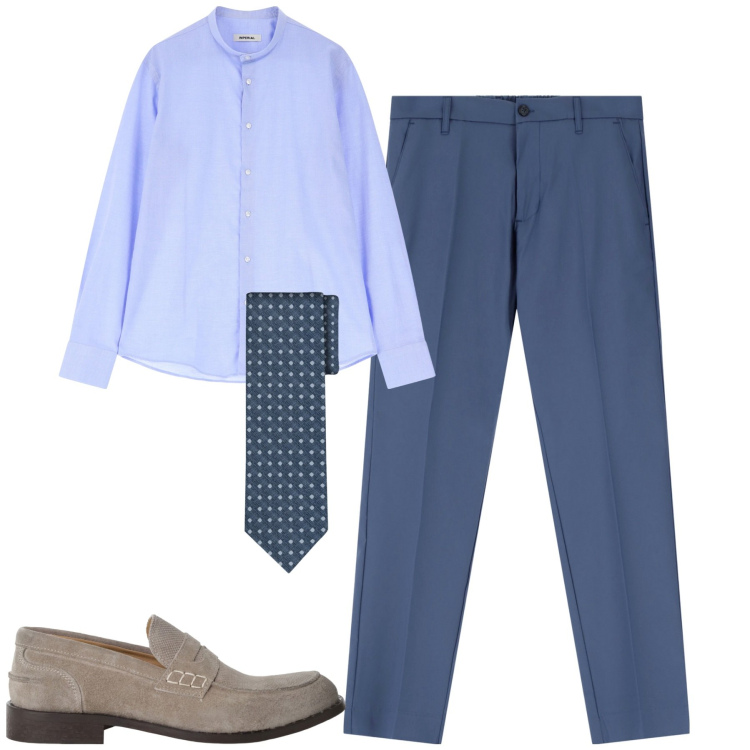 Outfit uomo - Occasione elegante. Stile Business/Elegante per Tutti i giorni. Abbinamento con pantaloni, camicie, scarpe stringate, cravatte.
