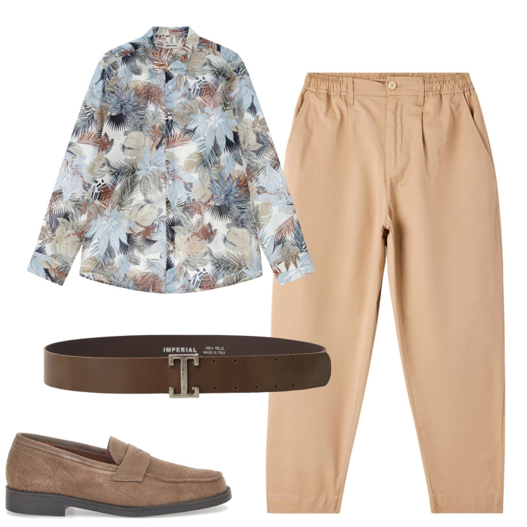 Outfit uomo - Serata. Stile Trendy per Serata speciale. Abbinamento con pantaloni, cinture, camicie, scarpe stringate.