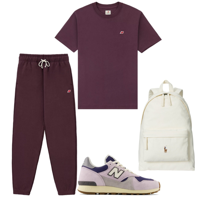 Outfit uomo - Total look #2224236. Stile Casual per Sport. Abbinamento con t-shirt, pantaloni, sneakers, borse sportive.