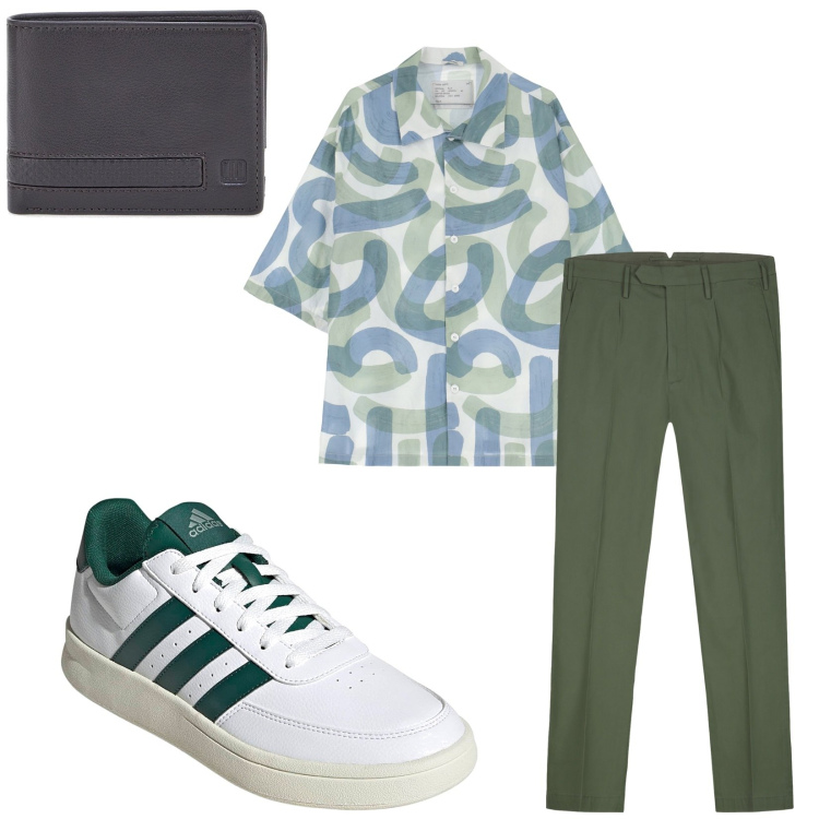 Outfit uomo - Total look #2224239. Stile Urban per Tutti i giorni. Abbinamento con camicie a manica corta, portafogli, pantaloni, sneakers.