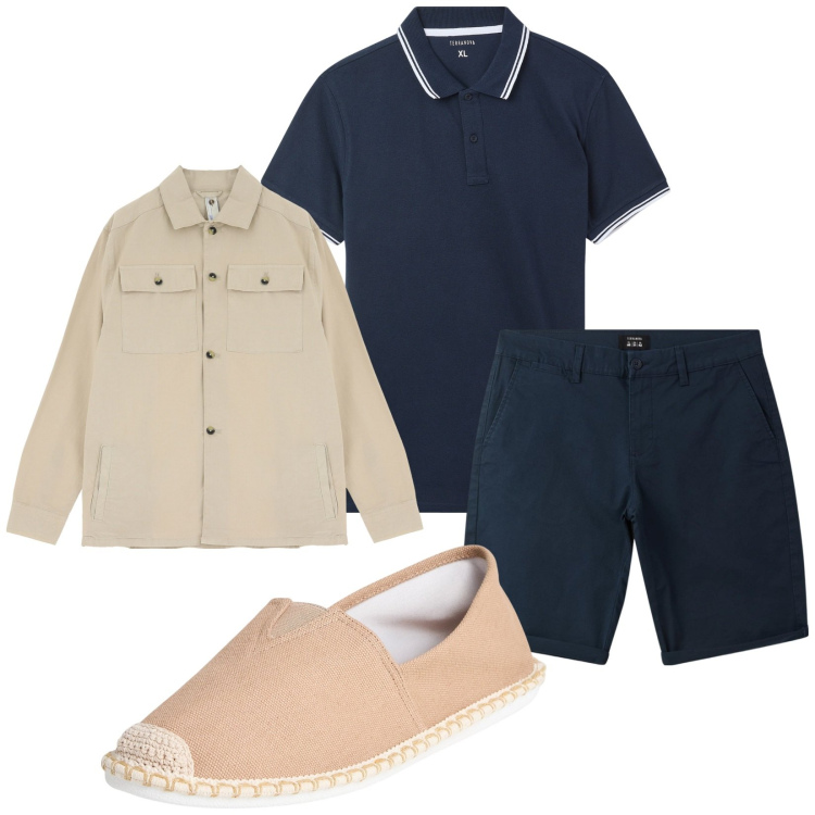 Outfit uomo - Total look #2224241. Stile Casual per Tutti i giorni. Abbinamento con espadrillas, polo, bermuda, camicie.