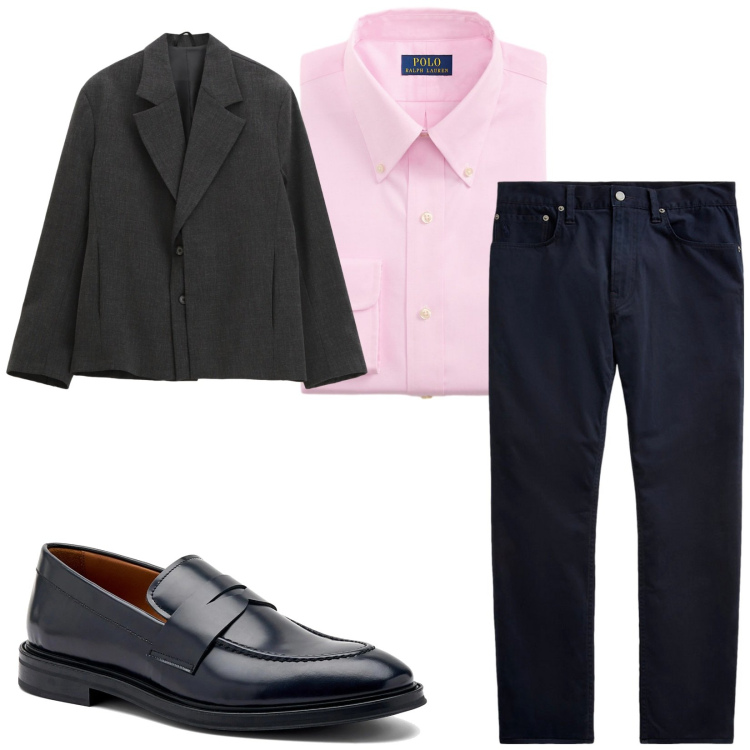 Outfit uomo - Total look #2224257. Stile Trendy per Serata speciale. Abbinamento con giacche, pantaloni, camicie, scarpe stringate.