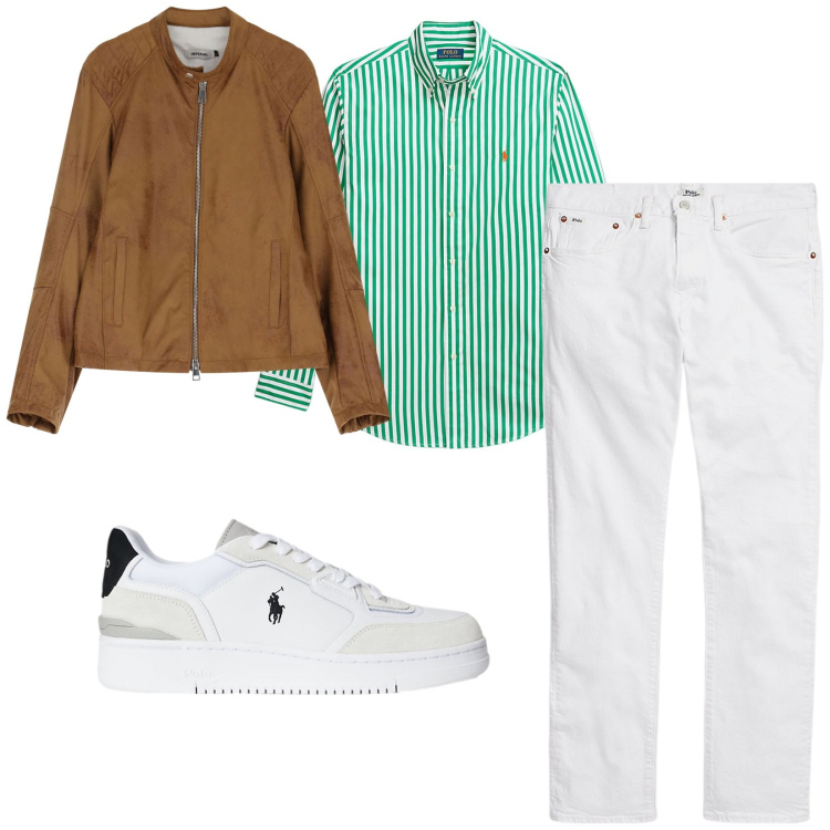 Outfit uomo - Total look #2224267. Stile Casual per Tutti i giorni. Abbinamento con giacche, jeans, sneakers, camicie.