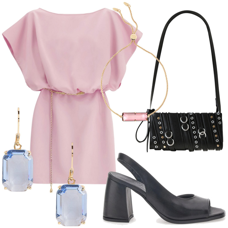 Outfit donna - Sabot. Stile Casual chic per Tutti i giorni. Abbinamento con borse a spalla, vestiti corti, orecchini, braccialetti, sandali.