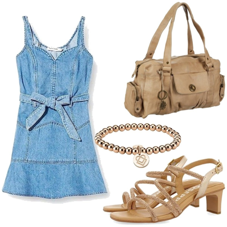 Outfit femme - Tendance #6806. Style Tendance pour Soirée dehors. Assortir avec sandales à talon, bracelets, sacs à main, robes.