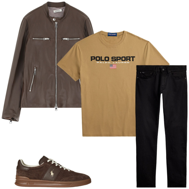 Outfit uomo - Total look #2225042. Stile Casual per Tutti i giorni. Abbinamento con giacche, jeans, t-shirt, sneakers.