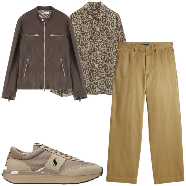 Outfit uomo - Total look #2225058. Stile Casual per Tutti i giorni. Abbinamento con giacche, camicie, sneakers, pantaloni.
