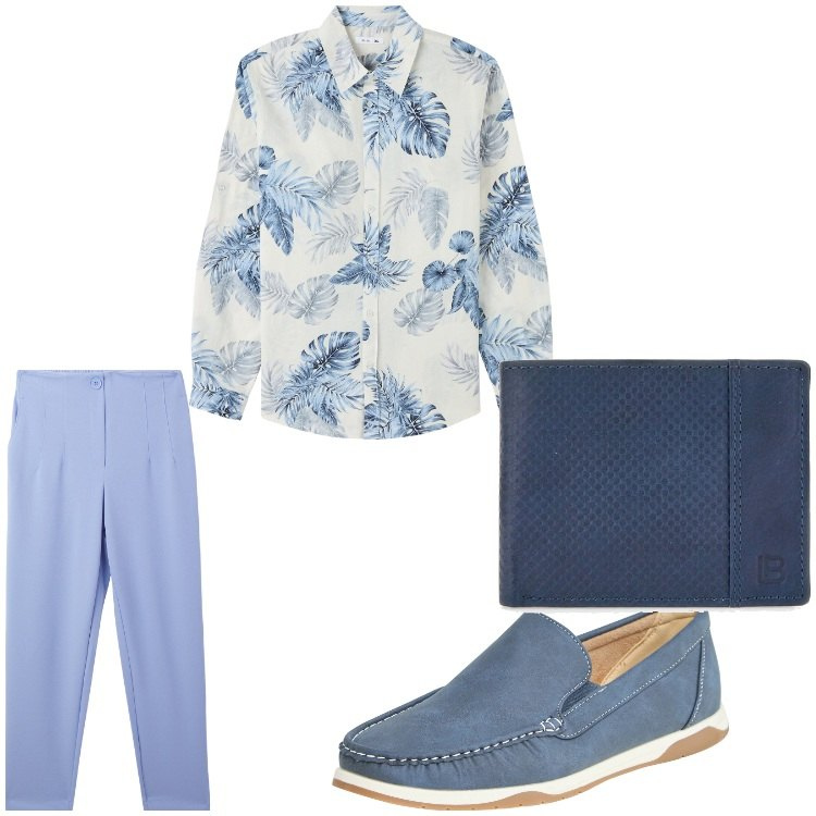 Outfit uomo - Senza pensieri. Stile Casual per Tutti i giorni. Abbinamento con scarpe stringate, camicie, pantaloni chino, portafogli.