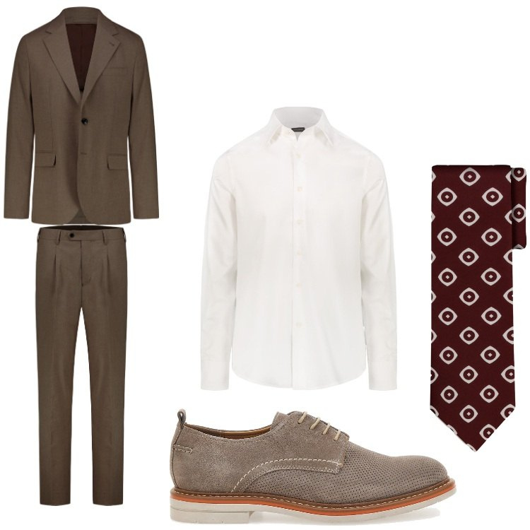 Outfit uomo - Cerimonia ad agosto. Stile Business/Elegante per Cerimonia. Abbinamento con scarpe stringate, cravatte, abiti, camicie.