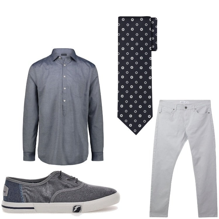 Outfit uomo - Bello piu´che mai. Stile Business/Elegante per Ufficio. Abbinamento con pantaloni skinny, cravatte, scarpe stringate, camicie.