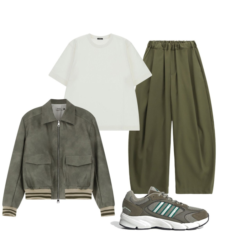 Outfit uomo - IMPERIAL per la serata. Stile Trendy per Serata speciale. Abbinamento con bomber, t-shirt, pantaloni, sneakers.