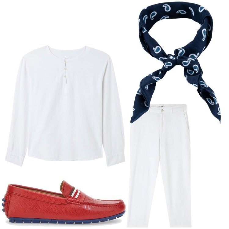 Outfit uomo - Charme. Stile Casual per Tutti i giorni. Abbinamento con pantaloni, camicie, sciarpe e foulard, scarpe stringate.