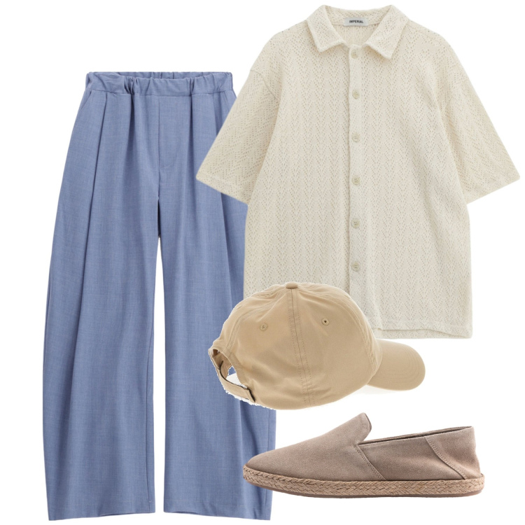 Outfit uomo - Agosto. Stile Trendy per Tutti i giorni. Abbinamento con pantaloni, maglieria, cappelli, espadrillas.