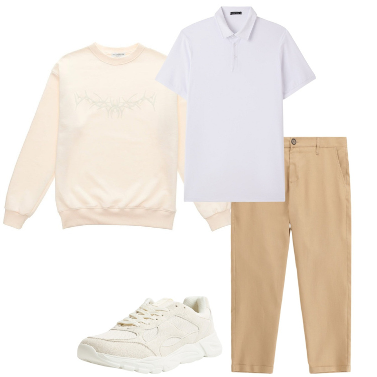 Outfit uomo - Fa fresco. Stile Casual per Tutti i giorni. Abbinamento con polo, sneakers, pantaloni, felpe.