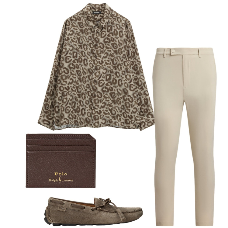 Outfit uomo - Me and you. Stile Trendy per Serata speciale. Abbinamento con camicie, scarpe stringate, portafogli, pantaloni.