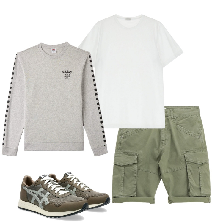 Outfit uomo - Simply. Stile Casual per Tutti i giorni. Abbinamento con felpe, t-shirt, bermuda, sneakers.