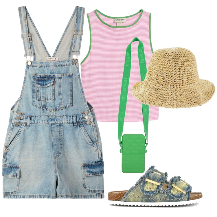 Outfit donna - Scialla. Stile Casual per Tutti i giorni. Abbinamento con canottiere, cappelli, vestiti senza maniche, sandali, borse a tracolla.