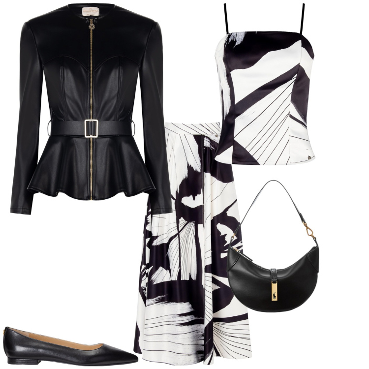 Outfit donna - Settembre. Stile Chic per Tutti i giorni. Abbinamento con gonne lunghe, canottiere, blazer, ballerine, borse a spalla.