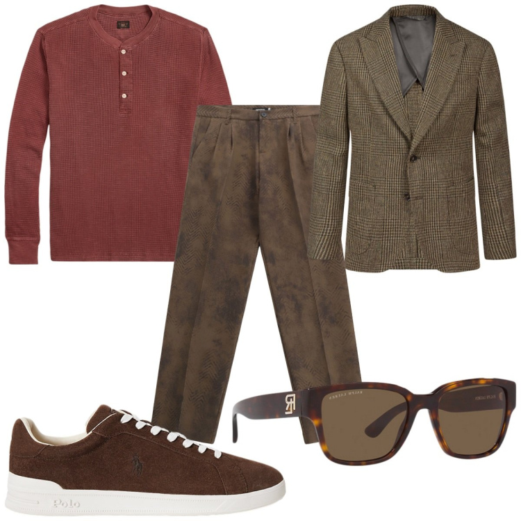 Outfit uomo - Total look #2225551. Stile Trendy per Tutti i giorni. Abbinamento con pantaloni, occhiali da sole, t-shirt, sneakers, giacche.