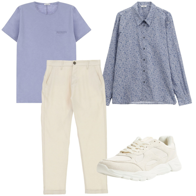 Outfit uomo - Casual. Stile Casual per Tutti i giorni. Abbinamento con sneakers, t-shirt, pantaloni, camicie.