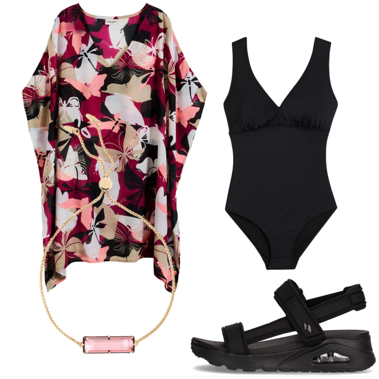 Outfit donna - Total look #2225702. Stile Casual per Tutti i giorni. Abbinamento con costumi interi, vestiti da spiaggia, braccialetti, sandali.
