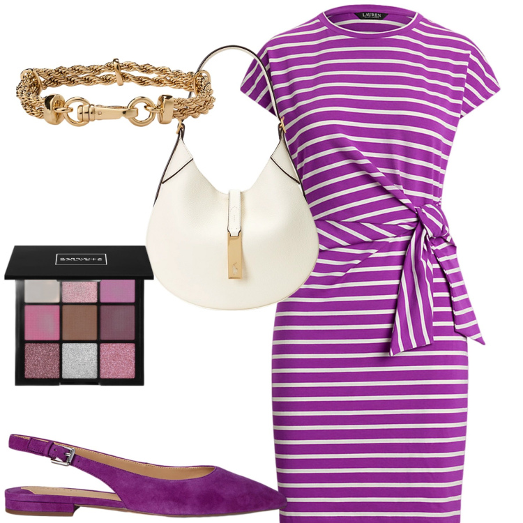 Outfit donna - Total look #2225805. Stile Urban per Tutti i giorni. Abbinamento con ombretti, borse a spalla, vestiti, braccialetti, ballerine.