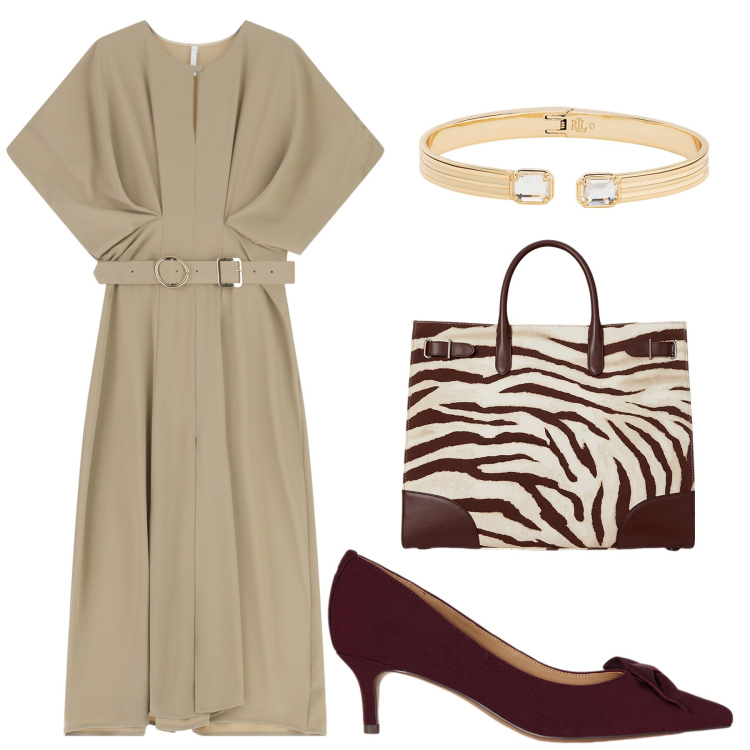 Outfit donna - Total look #2225836. Stile Etnico per Ufficio. Abbinamento con vestiti lunghi, braccialetti, borse tote, décolleté.