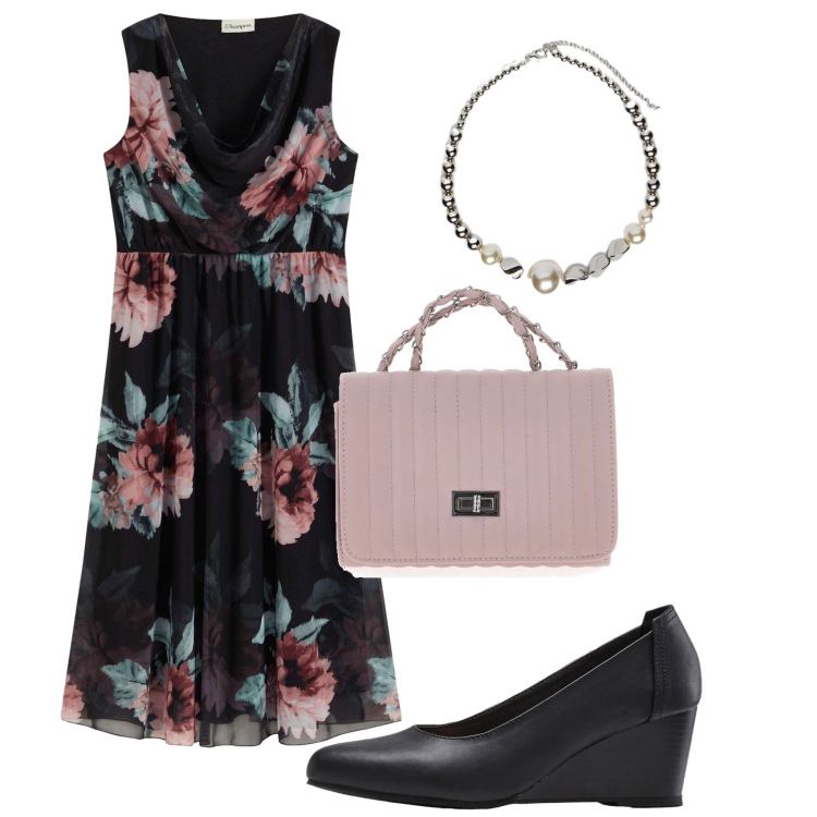 Outfit donna - Total look #2225840. Stile Romantica per Serata fuori. Abbinamento con vestiti midi/longuette, décolleté, borse a tracolla, collane.