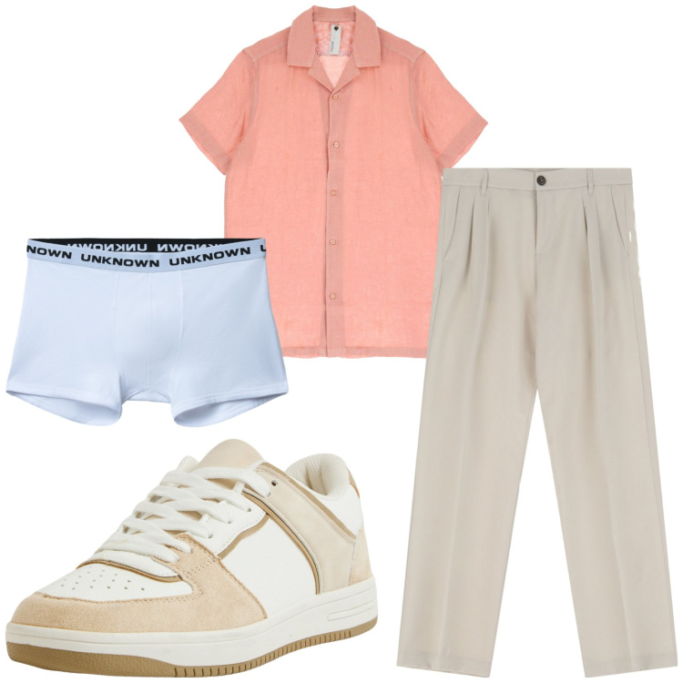 Outfit uomo - Total look #2225947. Stile Casual per Tutti i giorni. Abbinamento con boxer, sneakers, pantaloni, camicie a manica corta.