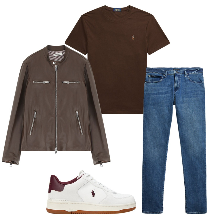 Outfit uomo - Total look #2226006. Stile Casual per Tutti i giorni. Abbinamento con giacche, t-shirt, jeans, sneakers.