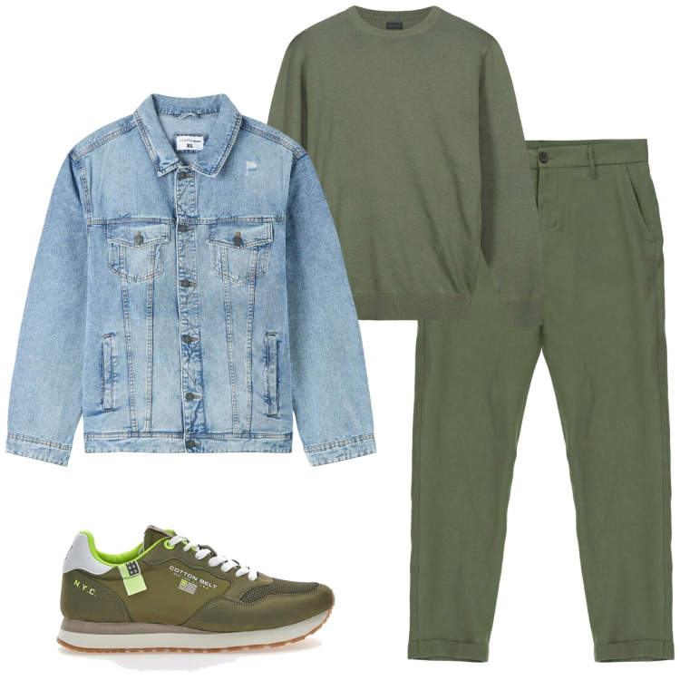Outfit uomo - Total look #2226010. Stile Trendy per Tutti i giorni. Abbinamento con giacche, pantaloni, sneakers, maglieria.