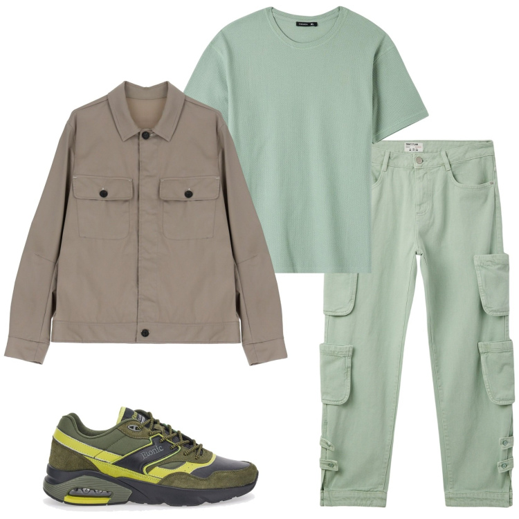 Outfit uomo - Nel bosco. Stile Casual per Sport. Abbinamento con t-shirt, jeans, giacche, sneakers.