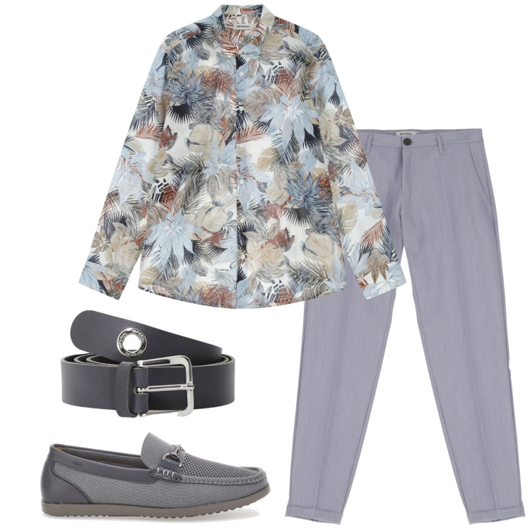 Outfit uomo - Bello così. Stile Trendy per Serata speciale. Abbinamento con pantaloni, cinture, camicie, scarpe stringate.