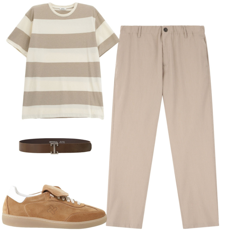 Outfit uomo - Total look #2226095. Stile Urban per Tutti i giorni. Abbinamento con cinture, sneakers, t-shirt, pantaloni.
