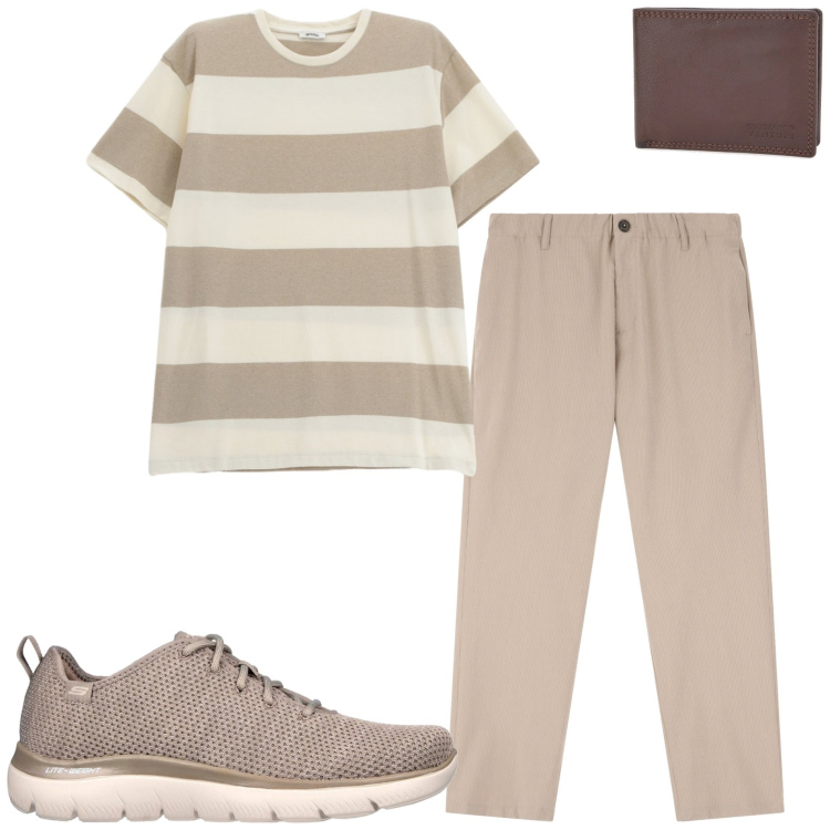 Outfit uomo - Urban style. Stile Casual per Tutti i giorni. Abbinamento con t-shirt, pantaloni, portafogli, sneakers.