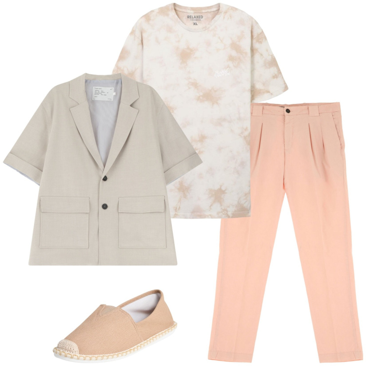 Outfit uomo - Distinguersi. Stile Trendy per Tutti i giorni. Abbinamento con espadrillas, t-shirt, giacche, pantaloni.