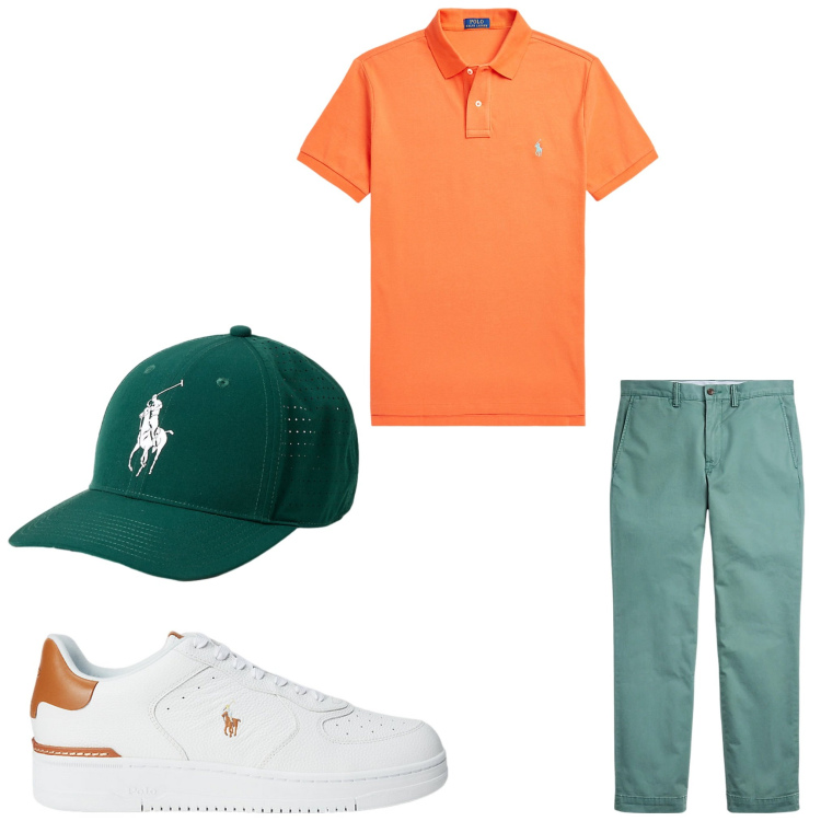 Outfit uomo - Vitamina. Stile Casual per Tutti i giorni. Abbinamento con sneakers, pantaloni, polo, cappelli.