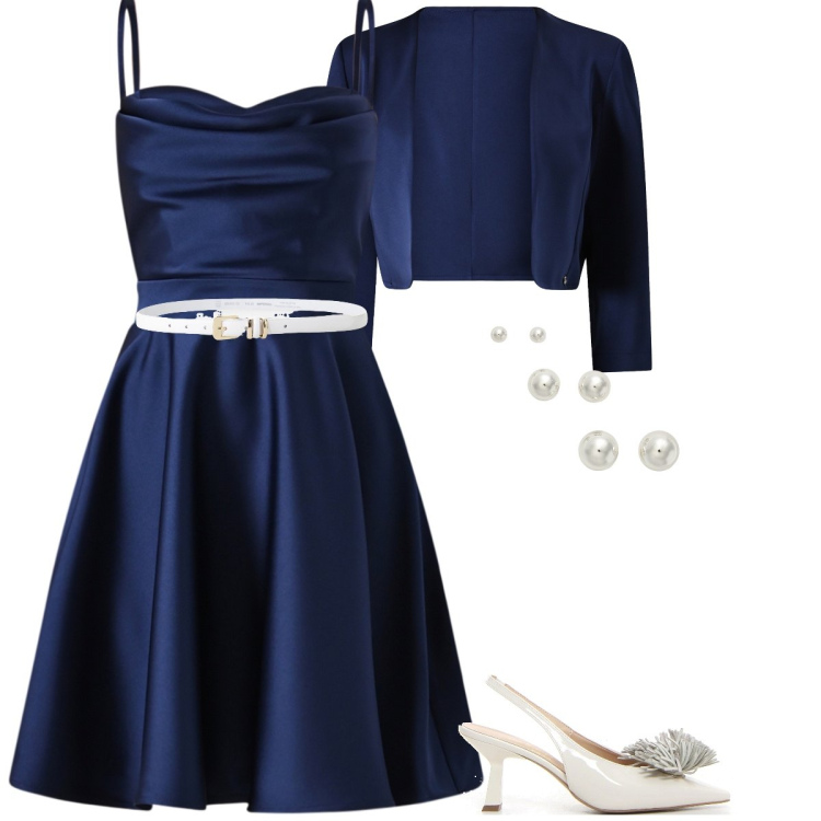 Outfit donna - Serata vintage. Stile Bon Ton per Serata fuori. Abbinamento con vestiti corti, bolero, cinture, orecchini, décolleté.