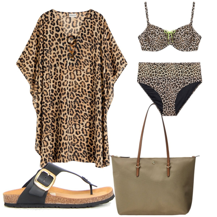 Outfit donna - Total look mare. Stile Minimal per Mare. Abbinamento con vestiti da spiaggia, borse tote, bikini, infradito.