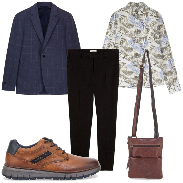 Outfit uomo - Total look #2226807. Stile Casual per Tutti i giorni. Abbinamento con pantaloni, camicie, scarpe stringate, portafogli, giacche.