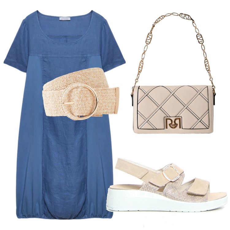 Outfit donna - Il vestito etnico. Stile Etnico per Tutti i giorni. Abbinamento con cinture, borse a tracolla, vestiti midi/longuette, sandali.