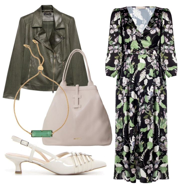 Outfit donna - L’abito incrociato. Stile Bon Ton per Ufficio. Abbinamento con vestiti, borse tote, braccialetti, décolleté, blazer.
