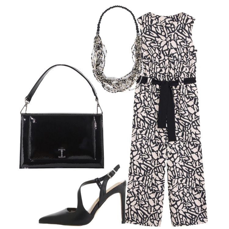 Outfit donna - Total look #2227546. Stile Minimal per Tutti i giorni. Abbinamento con tute, borse a tracolla, décolleté, collane.