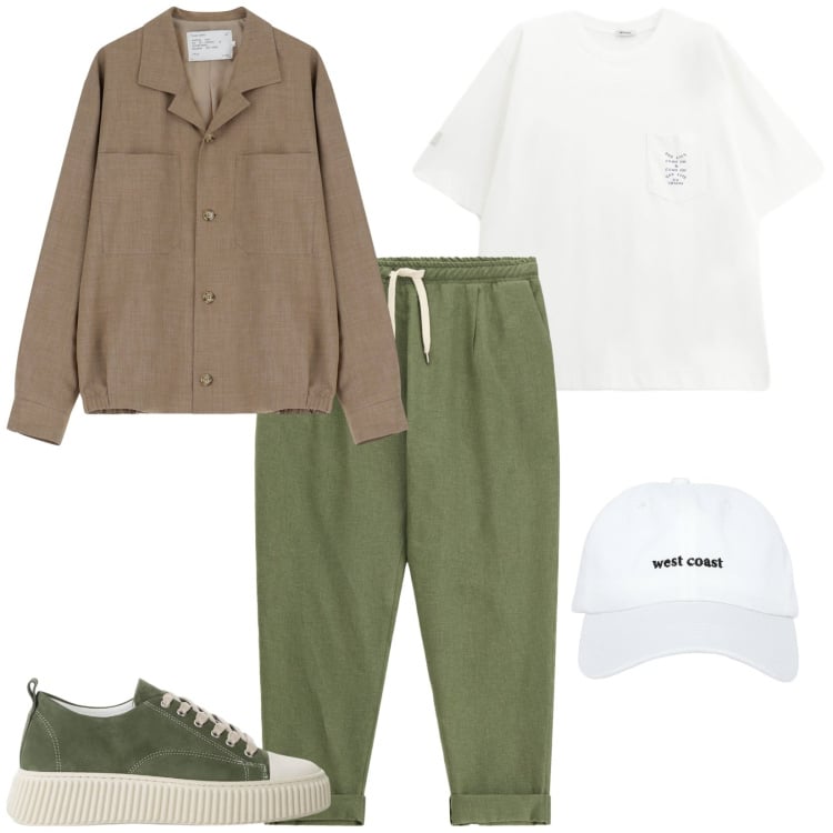 Outfit uomo - Freedom. Stile Casual per Tutti i giorni. Abbinamento con cappelli, sneakers, cappotti, pantaloni, t-shirt.